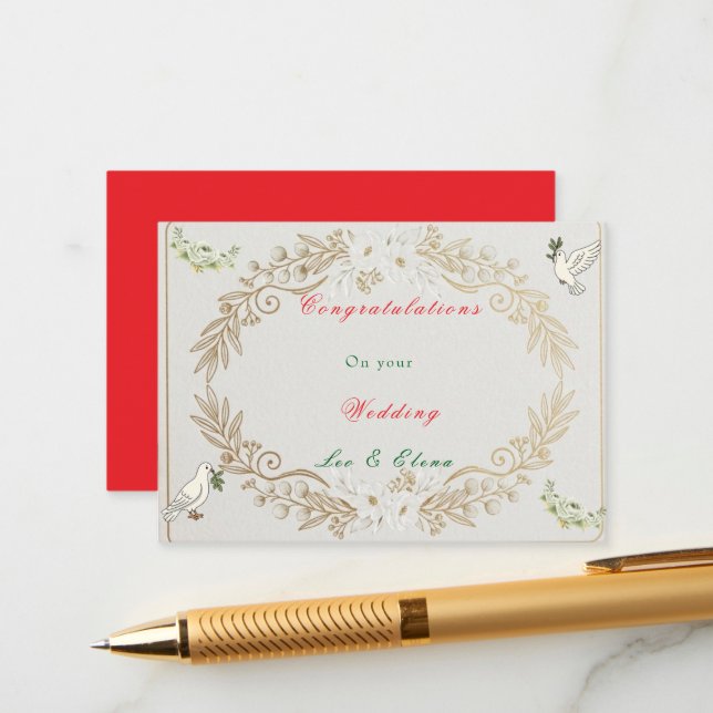 Parabéns pelo seu cartão de convite de casamento (Frente/Verso In Situ)
