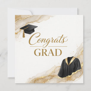 Parabéns pelo seu Cartão de Graduação   Preto Dour