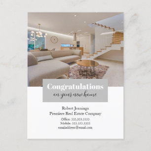 Parabéns pelo seu novo lar cartão postal com foto