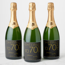 Parabéns por 70 anos Black Gold Elegante Aniversár