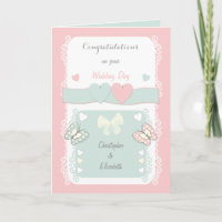 Parabéns shabby chic cartão de felicitações do dia