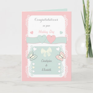 Parabéns shabby chic cartão de felicitações do dia