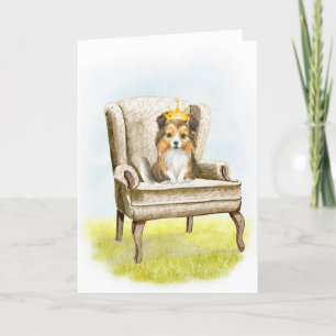 Parabéns Sheltie Princesa Pup Cartão de Aniversári