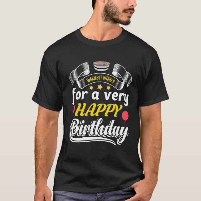 Parabéns Tipografia de Aniversário, Camisa (Frente)