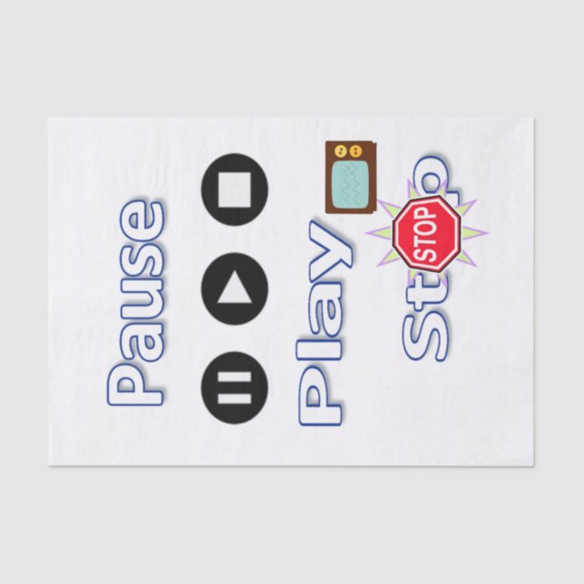 Parada de Pausar Reprodução de Papel Tecido (Frente )