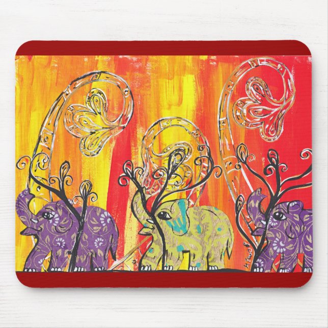 Parada feliz Mousepad do elefante (Frente)