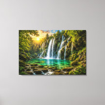 Paradise da Cachoeira Esmeralda Impressão em Tela