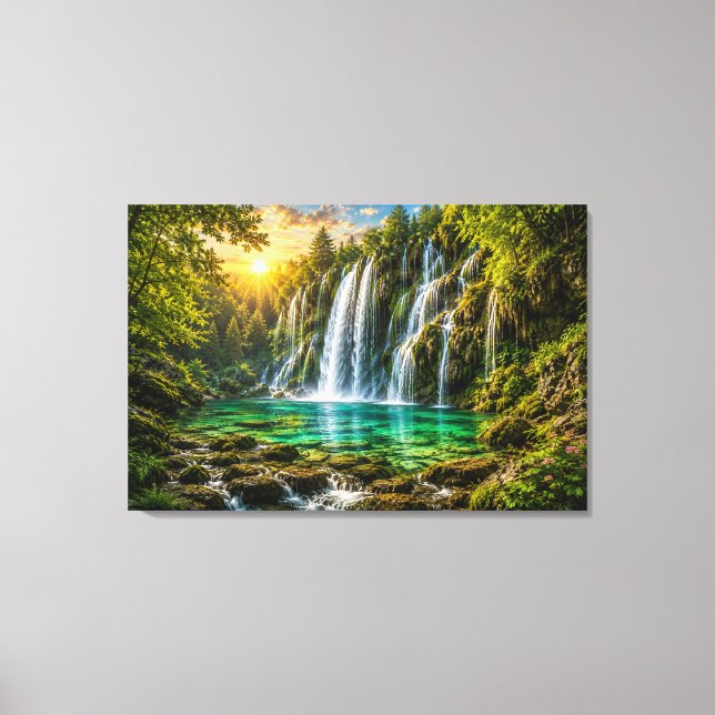 Paradise da Cachoeira Esmeralda Impressão em Tela (Frente)