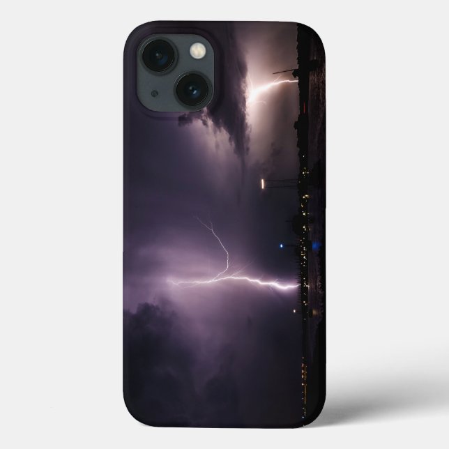 Parafuso de relâmpago sobre a cidade do porto (Verso)