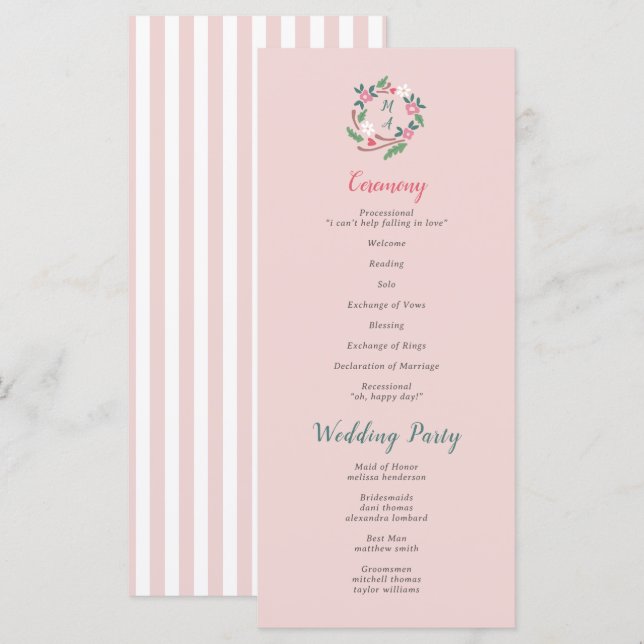 Paragem Floral Russo com Monograma (Frente/Verso)