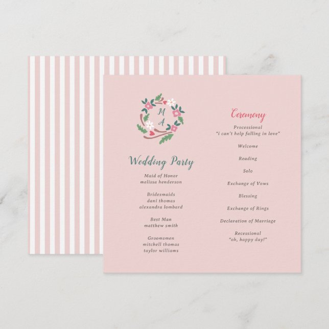 Paragem Floral Russo Com Monograma (Frente/Verso)