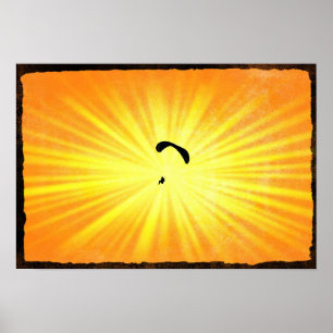 Paraglider Silhouette Artsy Impressão fotográfico