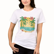 Paraíso das Palmeiras - Camiseta de Verão Tropical