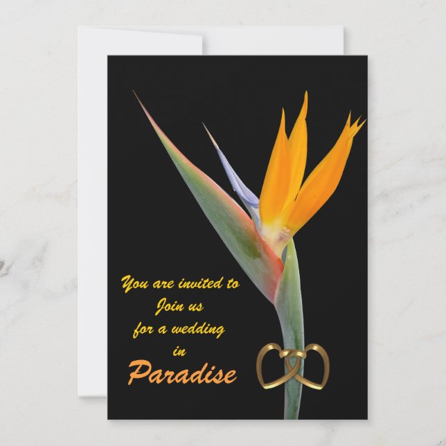 Paraíso de Convite para Casamento de Praia (Frente)