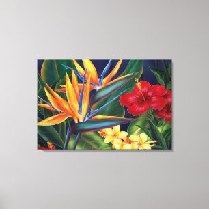 Paraíso Tropical Havaiana - Canvas de três pain