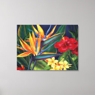 Paraíso Tropical Havaiana - Canvas de três pain