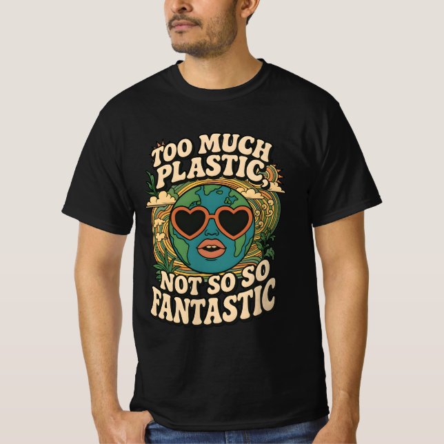 Parar Camisa De Poluição Plástica - Desenho Da Ter (Frente)