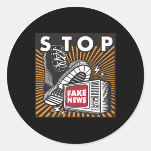 Parar Notícias Falsas - Feche O Adesivo De Tv