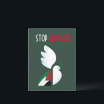 Parar o Genocídio - Cartão Postal para a Palestina<br><div class="desc">Parar o Genocídio - Cartão Postal para a Palestina Livre | Design de Solidariedade dos Direitos Humanos Fale pela paz com este poderoso cartão postal Stop Genocide - Free Palestine. Com tipografia ousada e de alto contraste e imagens evocativas, este design transmite uma mensagem clara de solidariedade e justiça. Impresso...</div>
