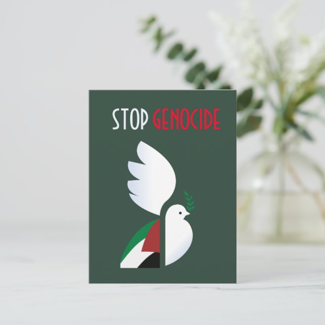 Parar o Genocídio - Cartão Postal para a Palestina (Em pé/Frente)