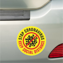 Parar o logotipo Corona Virus Covid 19 Distanciame