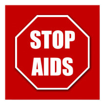 Parar o Poster vermelho da AIDS