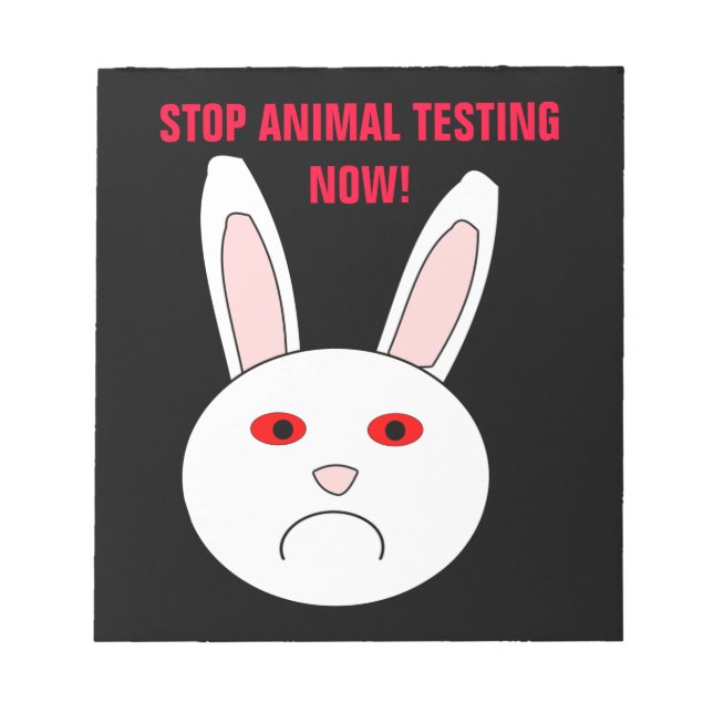 Parar o teste de animais agora Bloco de notas (Frente)