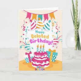 Parceiro Feliz Atrasado Cartão de Aniversário