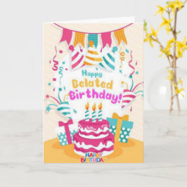 Parceiro Feliz Atrasado Cartão de Aniversário