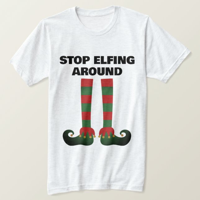 Pare de brincar com a camisa de Natal engraçada pa (Frente do Design)