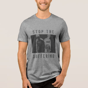 "Pare de sofrer" Cinzas escuras, camisa da guerra 