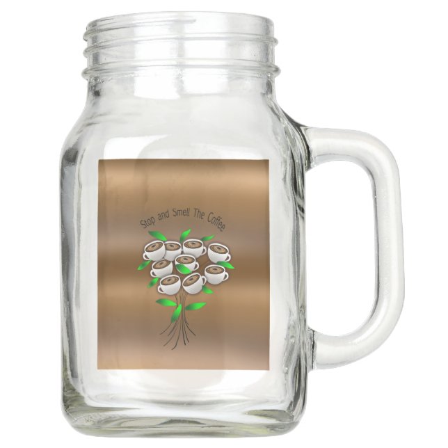Pare e cheire o café Mason Jar Mug (Frente)