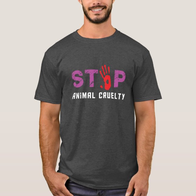 Pare o t-shirt animal da crueldade (Frente)