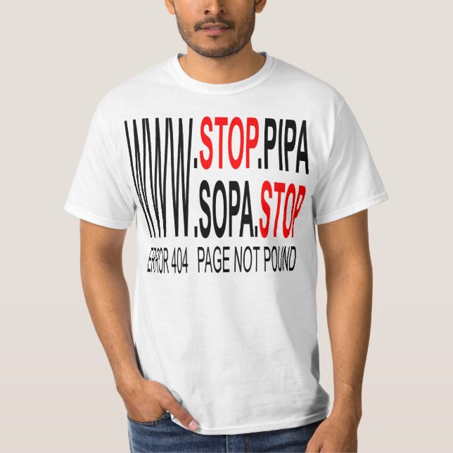 Pare o t-shirt de SOPA & de PIPA (Frente)