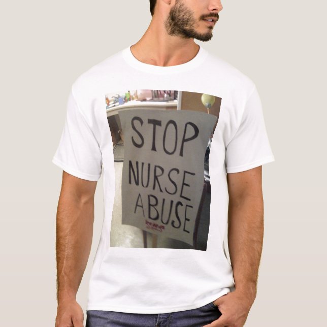 Pare o t-shirt do abuso da enfermeira (Frente)