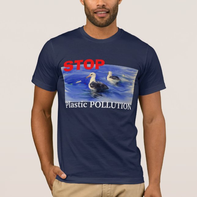 PARE o t-shirt plástico da poluição (Frente)