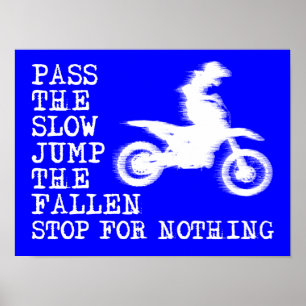 Pare por Nada Dirt Bike Motocross Poster Placa