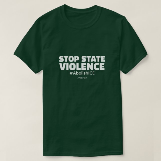 PARE VIOLÊNCIA ESTATAL - Uma Camiseta MisterP (Frente do Design)