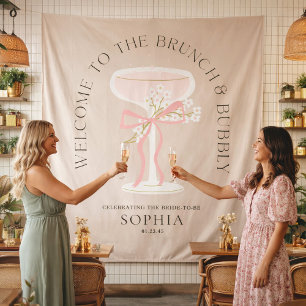 Parede Brunch & Bubbly Champanhe Chá de Noiva com Tapete