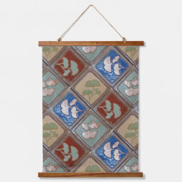 Parede com tapeçaria, folhas de Gingko