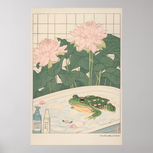 Parede de Banheiro Estilo Ukiyo-e com Impressão de (Frente)