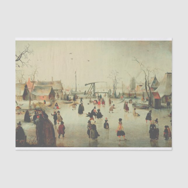 PAREDE DE GELO MÉDIO NUM PAPEL DE TECIDO DE ALDEIA (Frente )