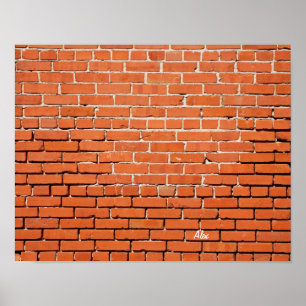 Parede de tijolo com seu nome nele poster