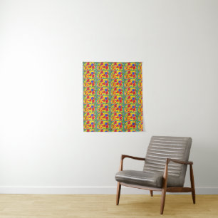 Parede pendurada tapeçaria em cores vivas decor de