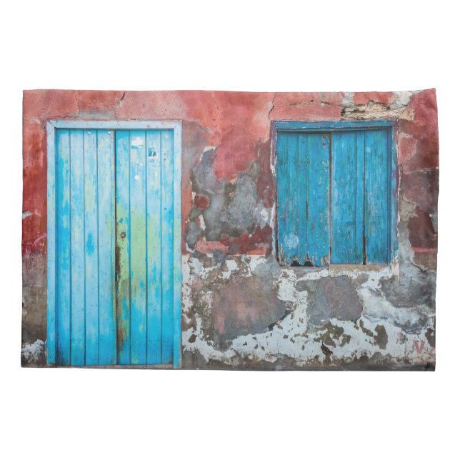 Parede, porta e obturadores coloridos (Verso)