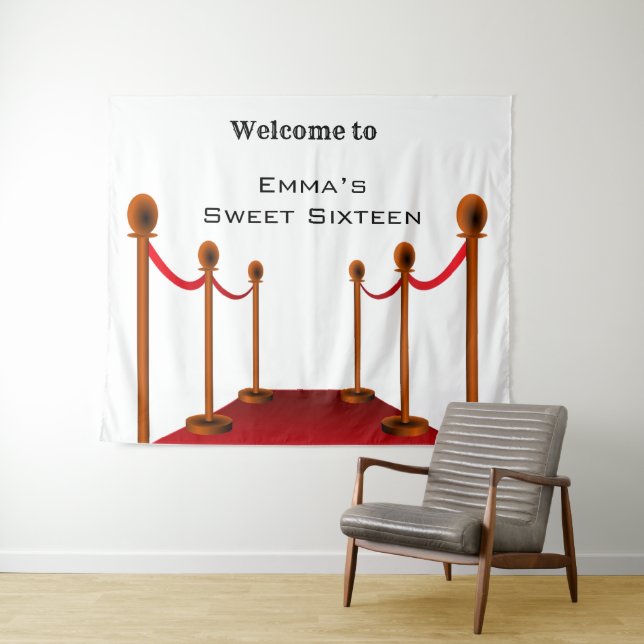 Parede Tapete de Aniversário de 16 Anos Doce Carpete Verm (In Situ (Horizontal))