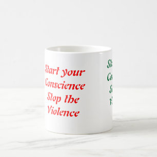Parem com a violência canecas de café