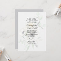 Parentes de Convite Floral Branco de Casamento For
