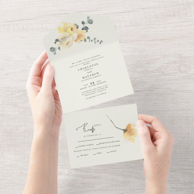 Parentes de Noiva de Casamento de Creme Floral Ama (Aba destacável)