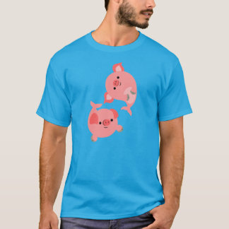 Pares bonitos de t-shirt de Merpigs dos desenhos